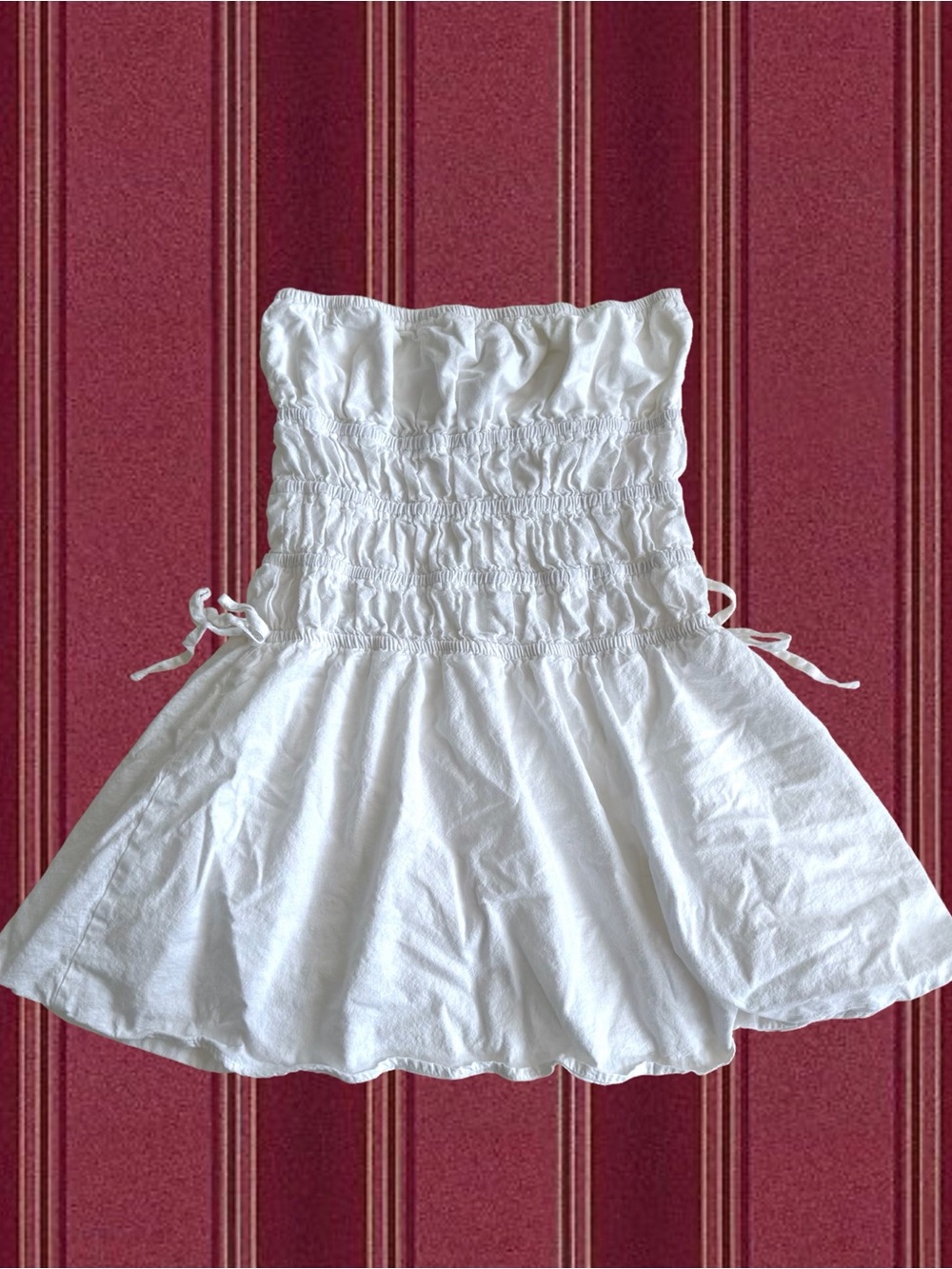 Princess Polly White Strapless Smocked Mini Dress